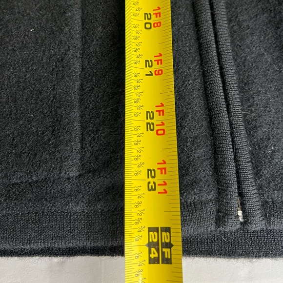 Chico’s 1 wool black zip front sweater jacket beaded sequins M bronze fall work - Picture 12 of 13